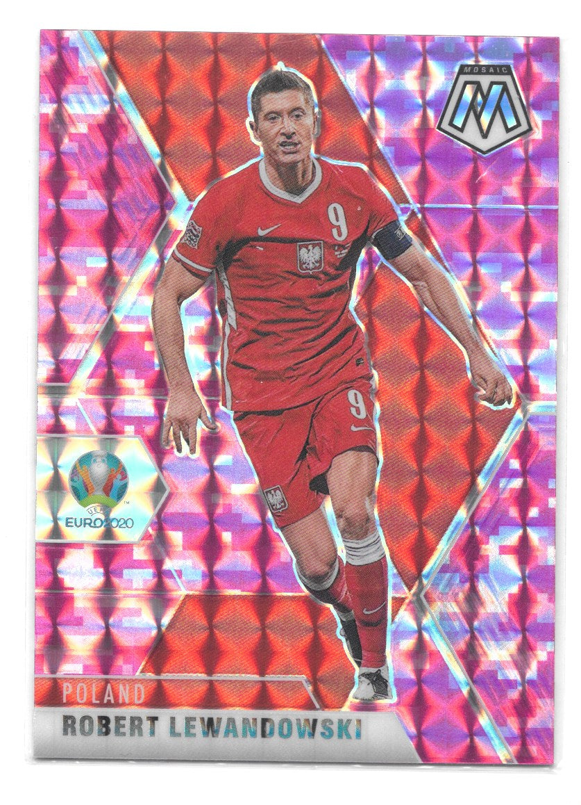 Robert Lewandowski (Poland) Camo Pink Panini UEFA Euro 2020