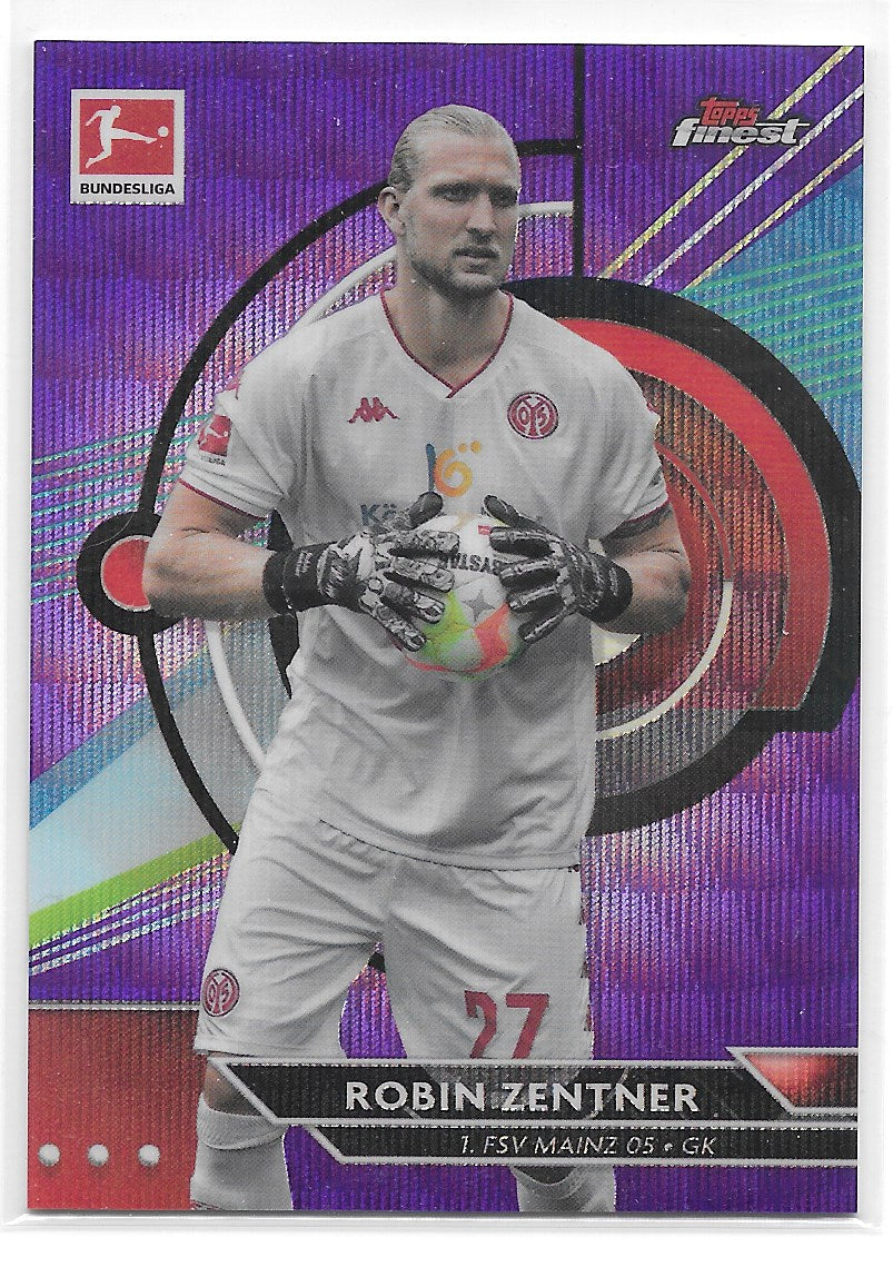 Robin Zentner (Mainz 05) Purple Wave Refractor /250 Topps Finest Bundesliga 22-23