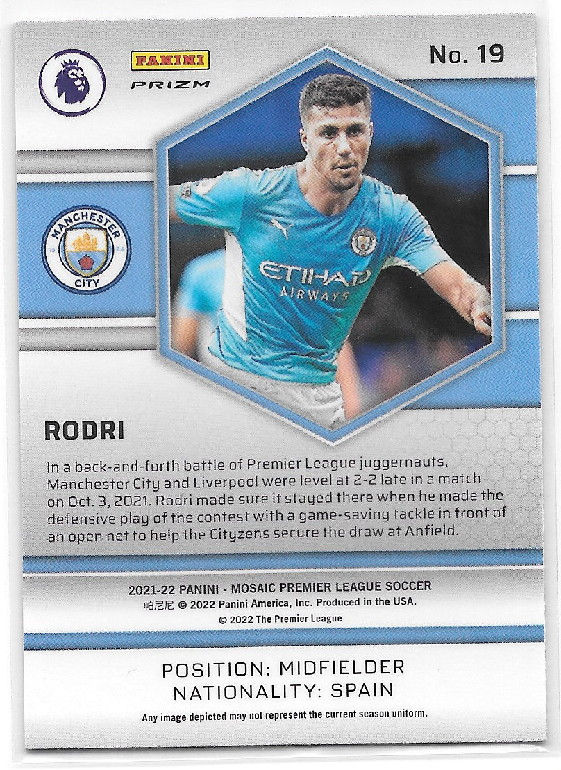 Rodri (Manchester City) Mosaic Red Panini Mosaic Premier League 21-22