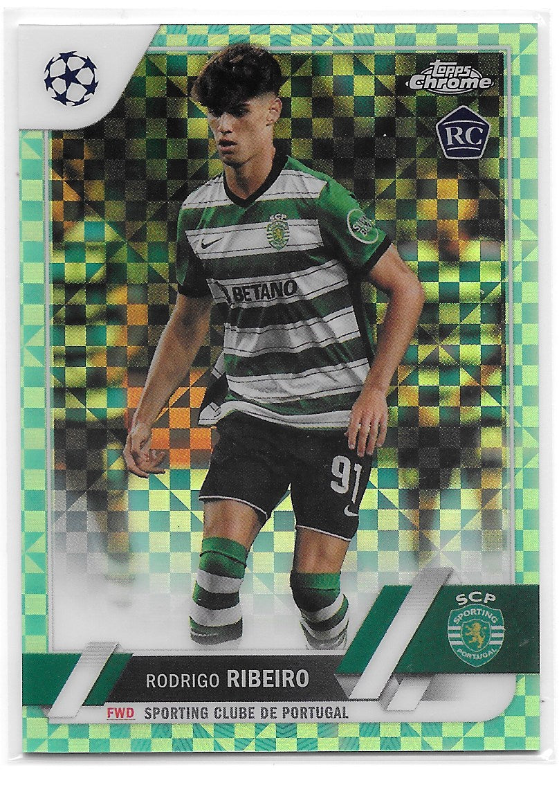 Rodrigo Ribeiro (Sporting Clube de Portugal) Neon Green X-Fractor /399 RC Topps Chrome UEFA Club Competitions 22-23