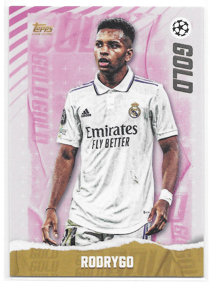 Rodrygo (Real Madrid) Gold Topps Gold x Dan Leydon UEFA 22-23