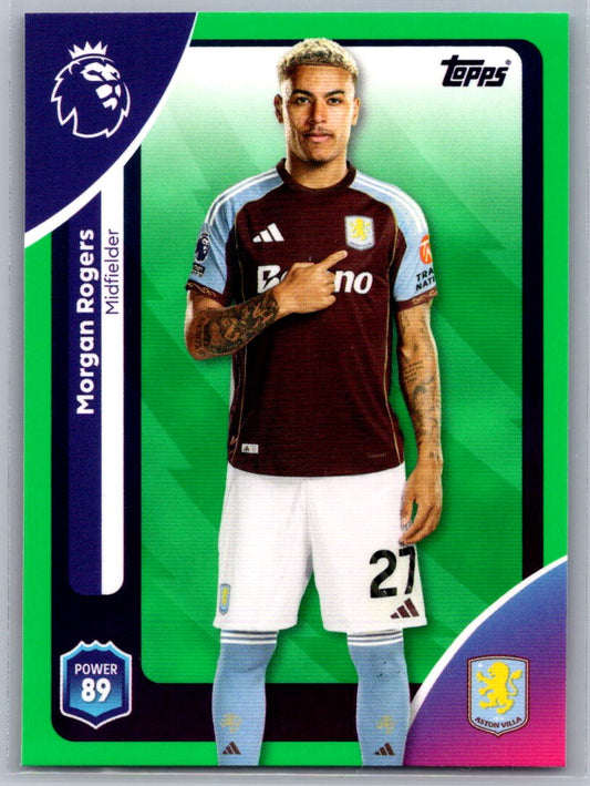 Morgan Rogers (Aston Villa) Green Topps Premier League 25-26