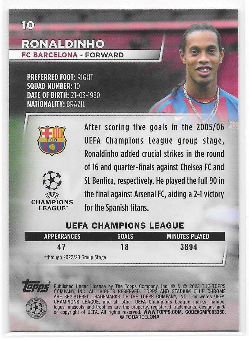 Ronaldinho (FC Barcelona) Base Topps Stadium Club Chrome 22-23