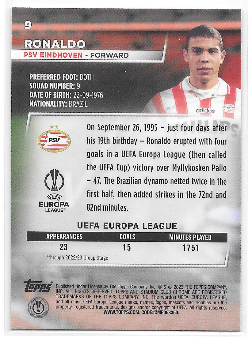 Ronaldo (PSV Eindhoven) Base Topps Stadium Club Chrome 22-23