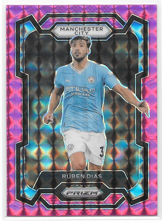 Ruben Dias (Manchester City) Pink Mosaic Panini Prizm Premier League 23-24