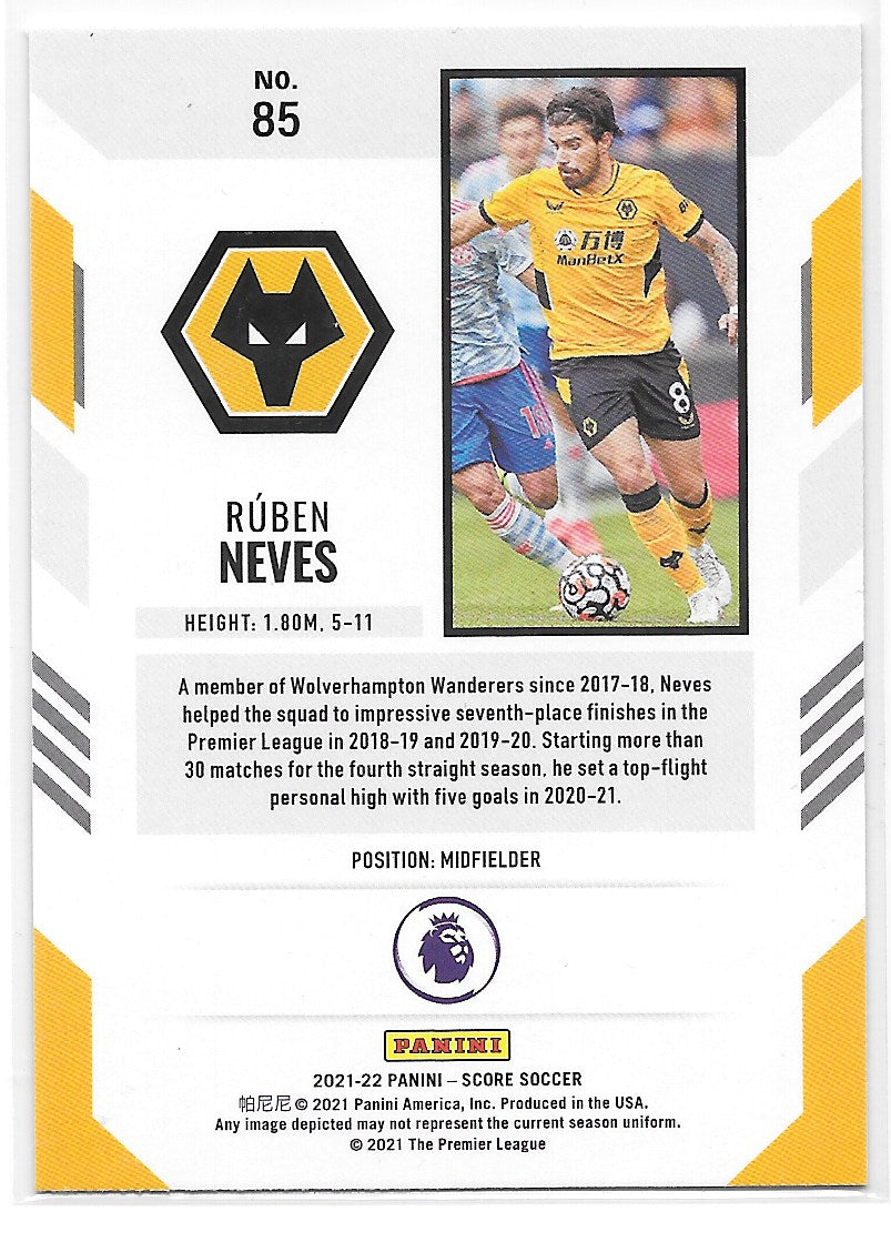 Ruben Neves (Wolverhampton Wanderers) Red Laser Panini Score Premier League 21-22