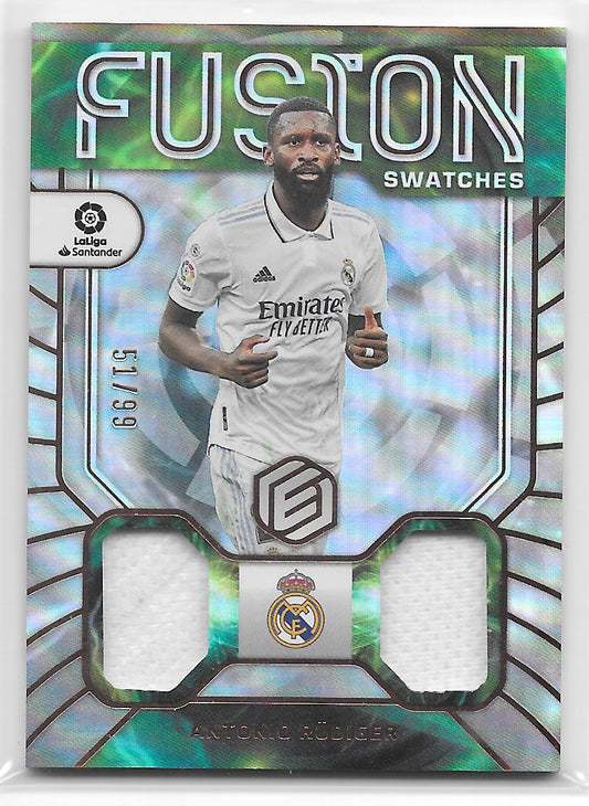 Antonio Rudiger (Real Madrid CF) Elements Fusion Swatches Silver /99 Panini Chronicles La Liga 22-23