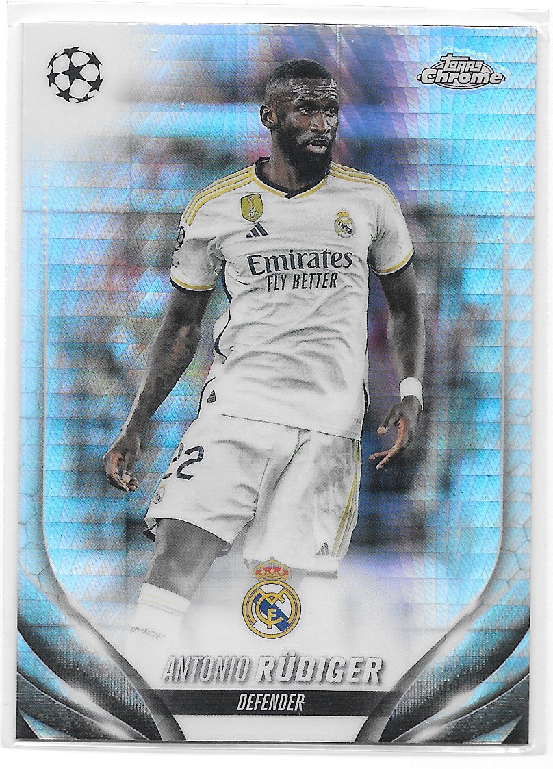 Antonio Rudiger (Real Madrid CF) Prism Refractor Topps Chrome UCC 23-24