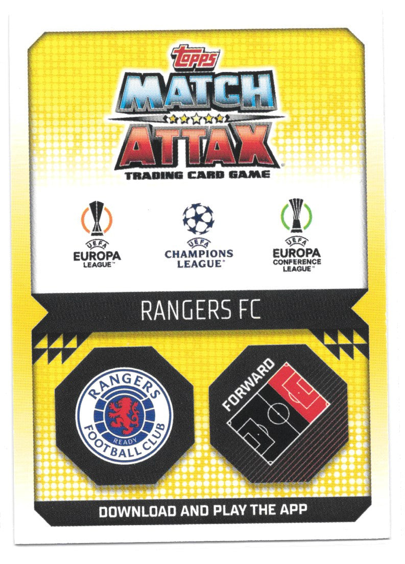 Ryan Kent (Rangers FC) Green Emerald Squad Zone Match Attax Extra 2023