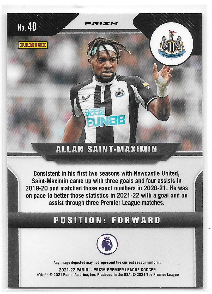 Allan Saint-Maximin (Newcastle United) Pink Ice Panini Prizm Premier League 21-22