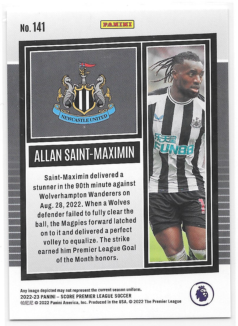 Allan Saint-Maximin (Newcastle United) Purple Laser /15 Panini Score Premier League 22-23