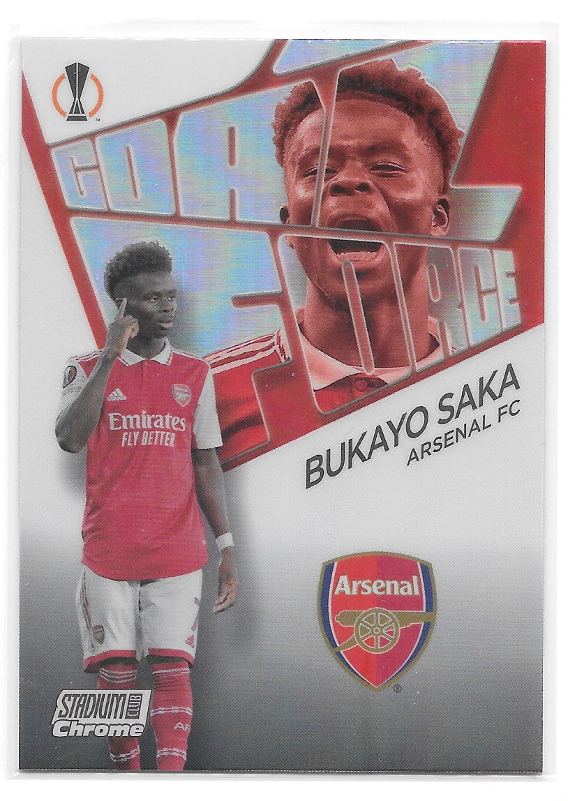 Bukayo Saka (Arsenal FC) Goal Force Topps Stadium Club Chrome 22-23