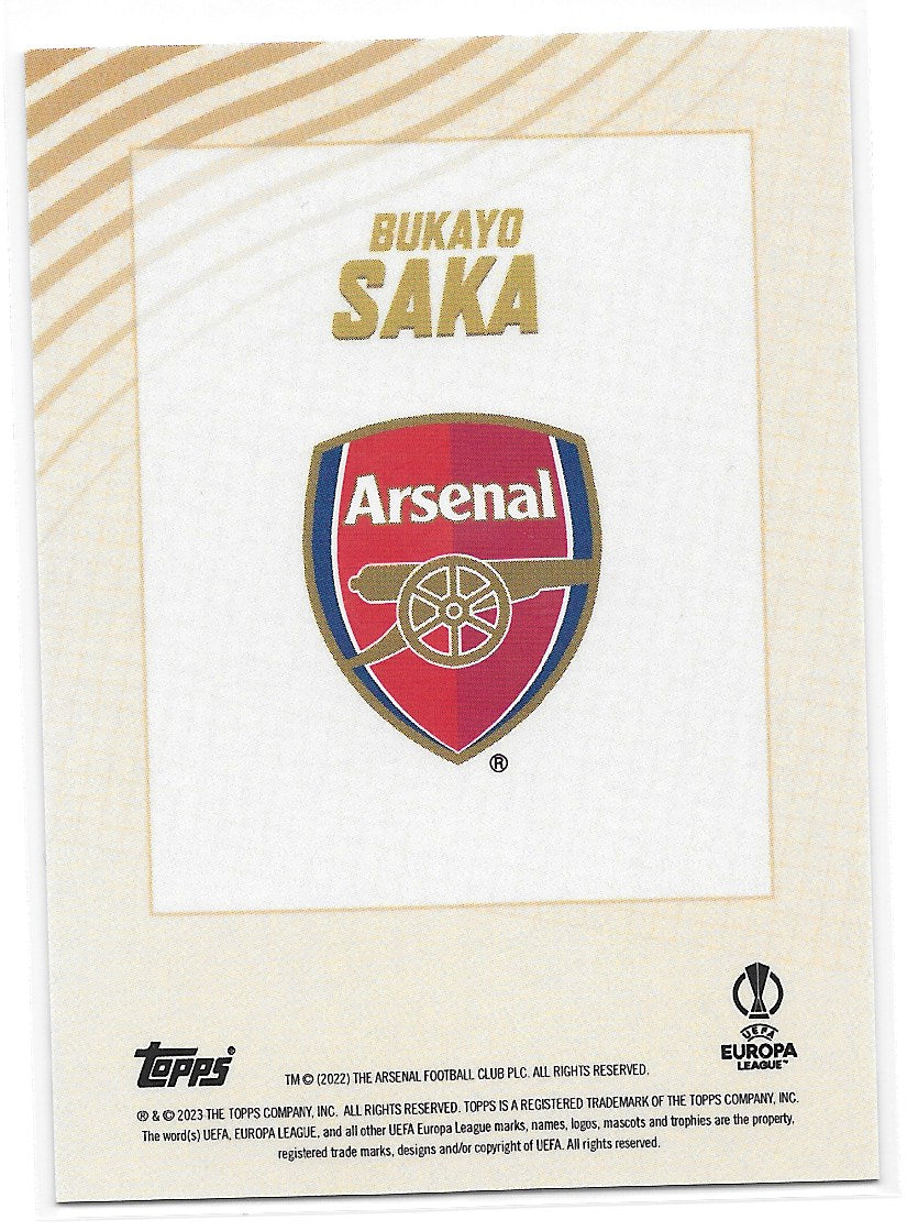 Bukayo Saka (Arsenal FC) Gold Topps Gold x Dan Leydon UEFA 22-23