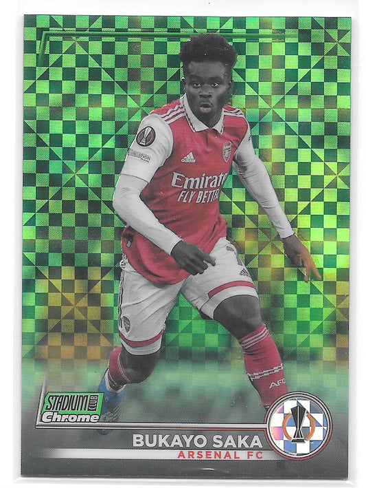 Bukayo Saka (Arsenal FC) Neon Green X-Factor /175 Topps Stadium Club Chrome 22-23