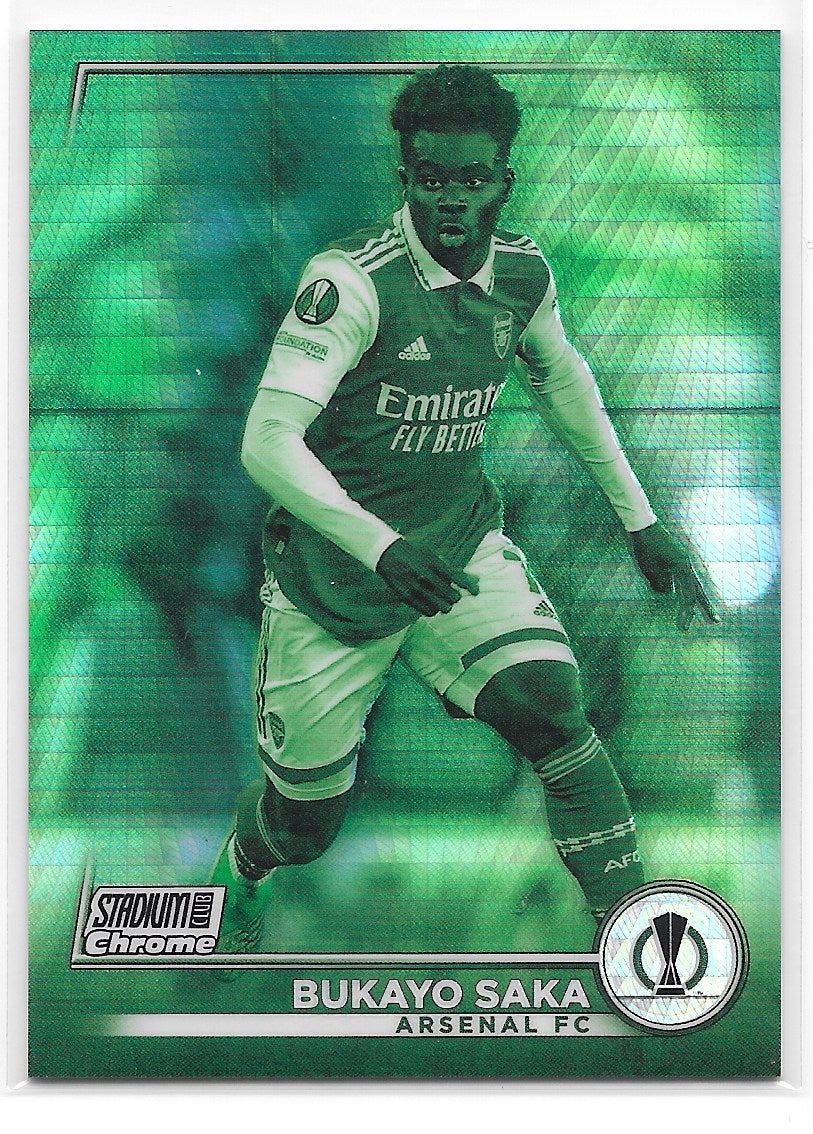 Bukayo Saka (Arsenal) Night Vision Prism /199 Topps Stadium Club Chrome 22-23