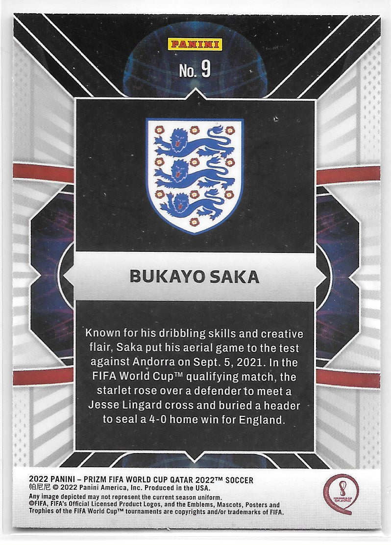 Bukayo Saka (England) Phenomenon Panini Prizm FIFA World Cup Qatar 2022