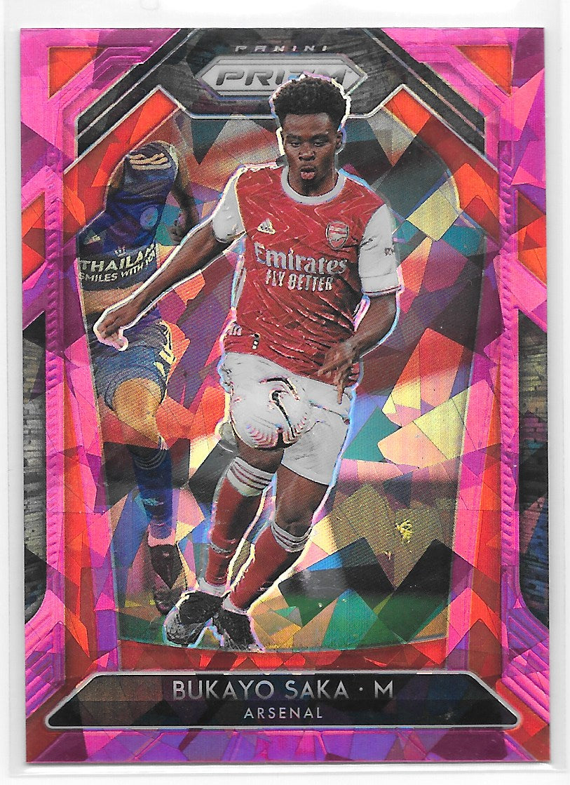 Bukayo Saka (Arsenal FC) Pink Ice Panini Prizm Premier League 20-21