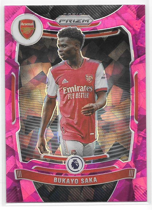 Bukayo Saka (Arsenal) Pink Ice Panini Prizm Premier League 21-22