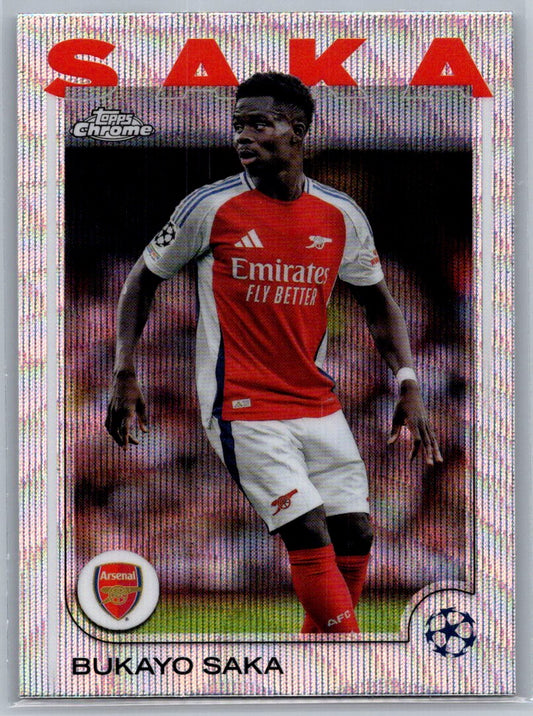 Bukayo Saka (Arsenal) Wave Refractor Topps Chrome UCC 24-25