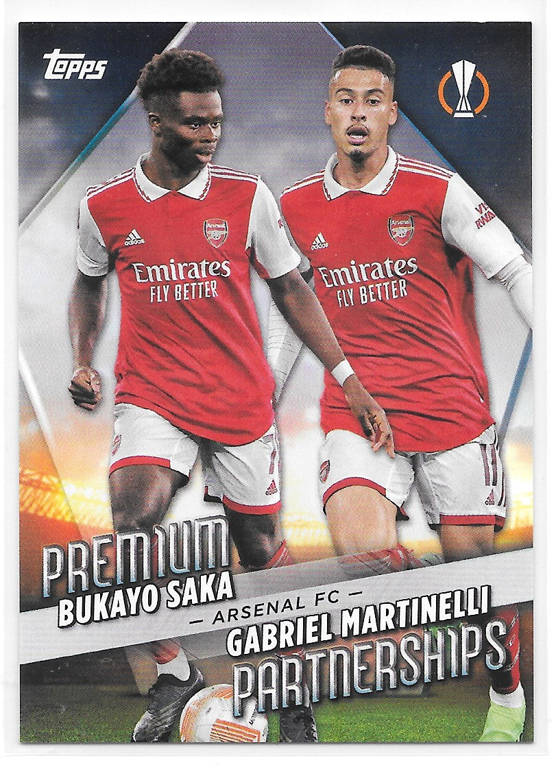 Saka & Martinelli (Arsenal FC) Premium Partnerships Topps UCC Flagship 22-23