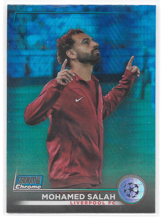 Mohamed Salah (Liverpool FC) Blue Prism Refractor Topps Stadium Club Chrome 22-23