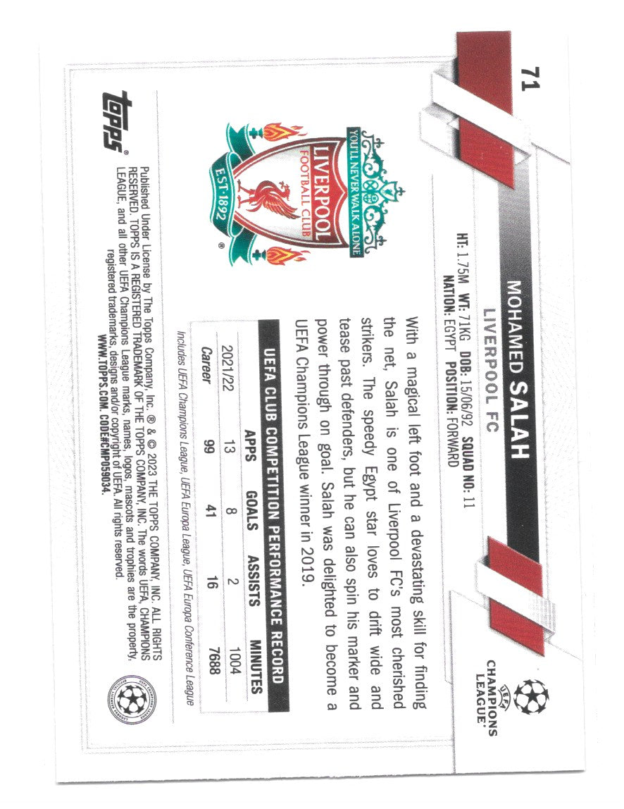 Mohamed Salah (Liverpool FC) Inferno Topps UCC Flagship 22-23