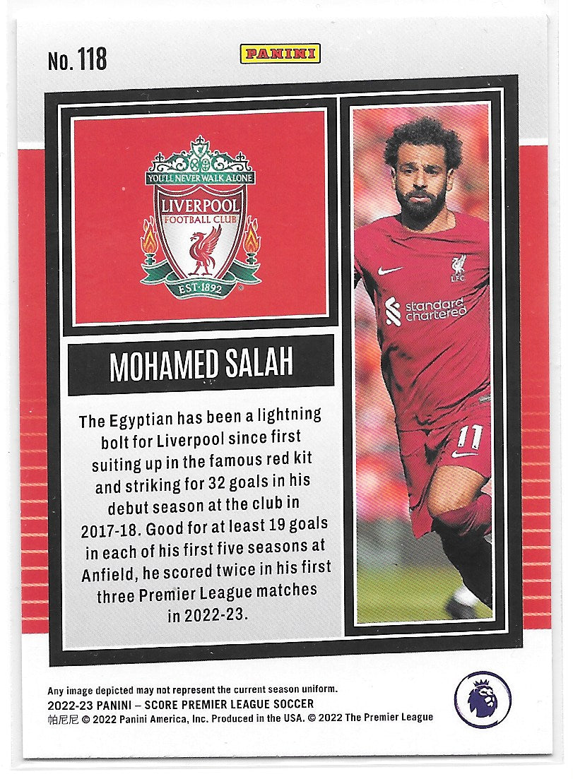 Mohamed Salah (Liverpool FC) Silver Laser Panini Score Premier League 22-23