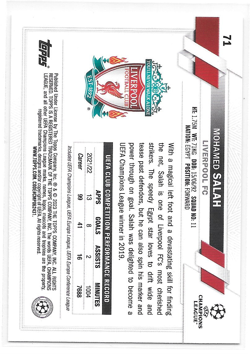 Mohamed Salah (Liverpool FC) Starball Foil Topps UCC Flagship 22-23