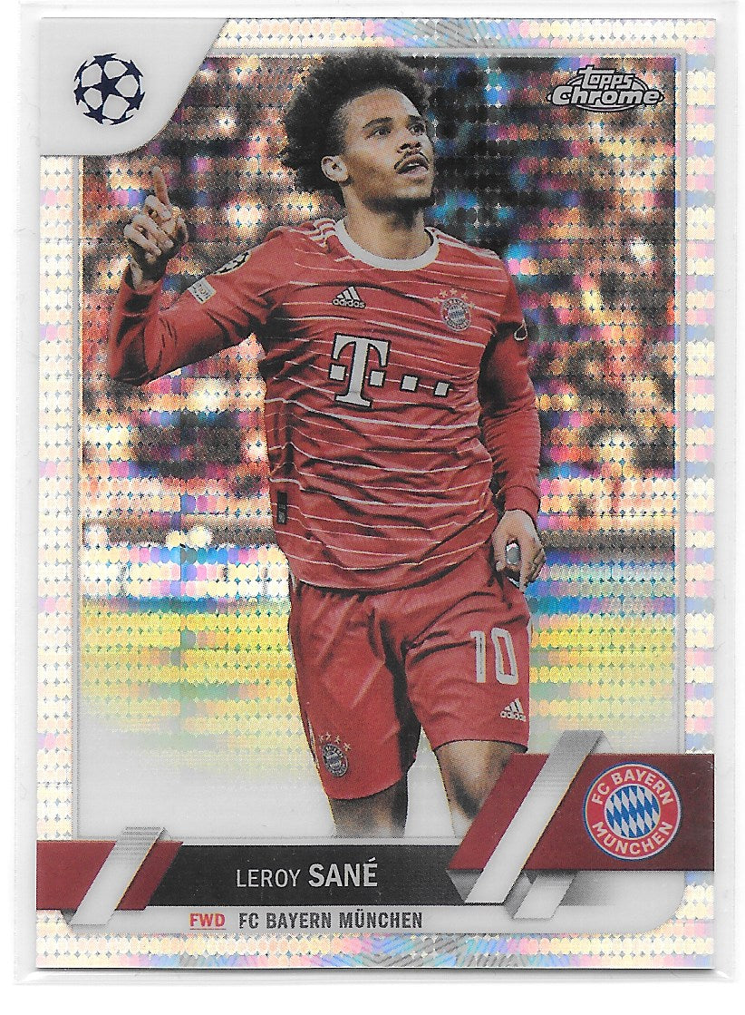 Leroy Sane (FC Bayern Munchen) Pulsar Refractor Topps Chrome UEFA Club Competitions 22-23