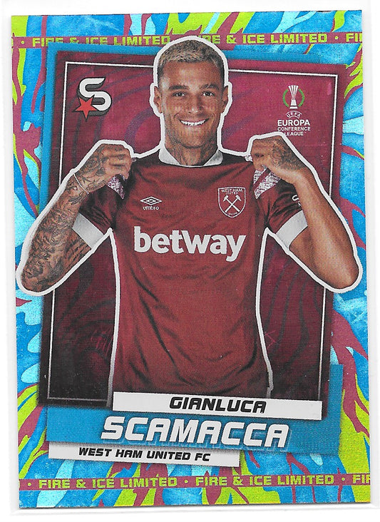 Gianluca Scamacca (West Ham United FC) Fire & Ice Limited Topps SuperStars 22-23