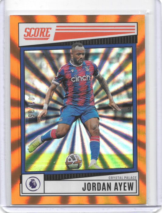 Jordan Ayew 2022-23 Panini Score Premier League Orange Laser /35