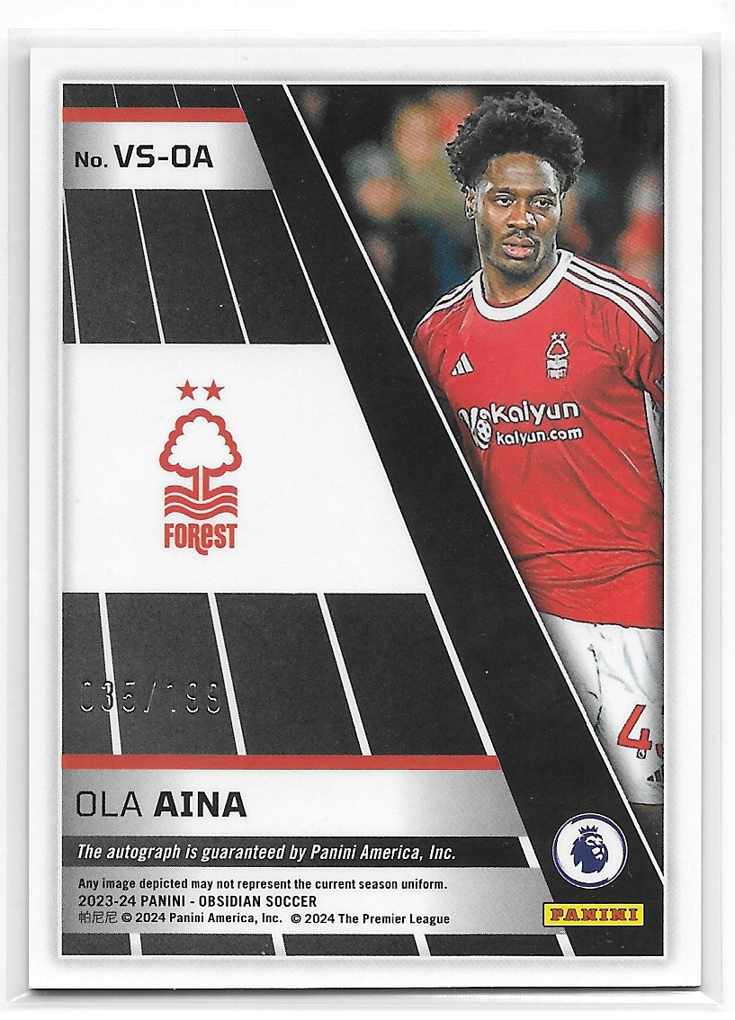 Ola Aina (Nottingham Forest) Volcanic Signatures /120 Panini Obsidian Soccer 2023-24