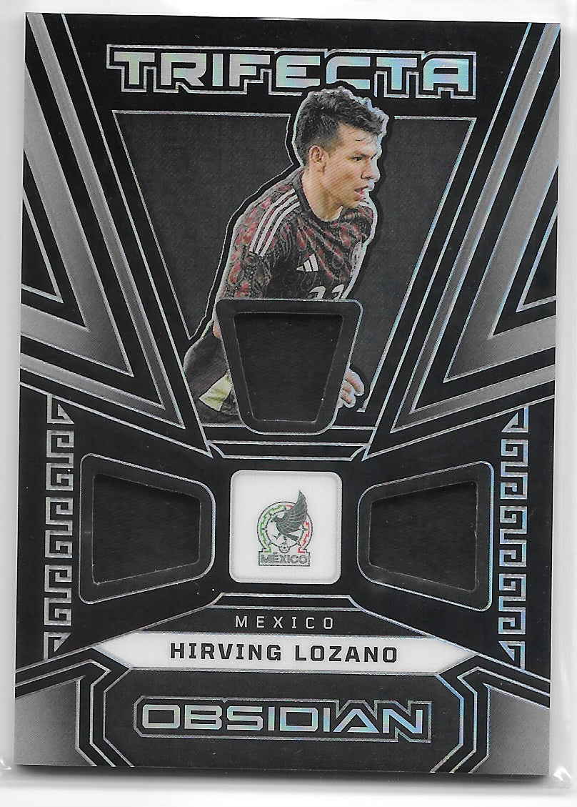 Hirving Lozano (Mexico) Trifecta Material Patch /199 Panini Obsidian Soccer 2023-24