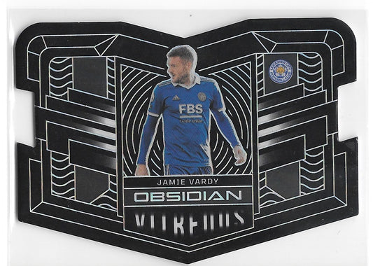 Jamie Vardy (Leicester City) Vitreous Die-Cut /115 Panini Obsidian Soccer 22-23