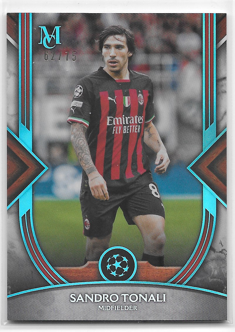 Sandro Tonali (AC Milan) Sapphire /75 Topps Museum UEFA Champions League 2022-23