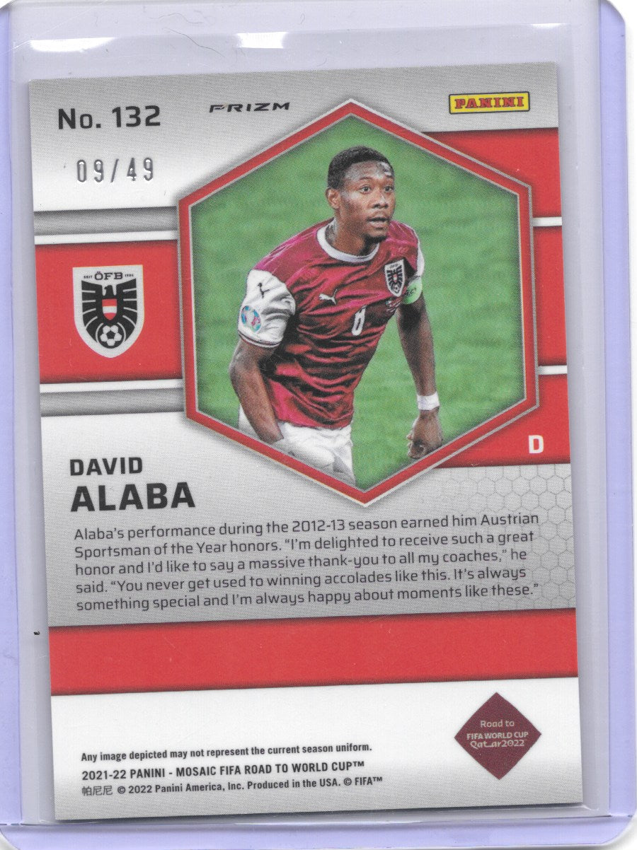 David Alaba 2021-22 Panini Mosaic FIFA Road to World Cup Purple /49