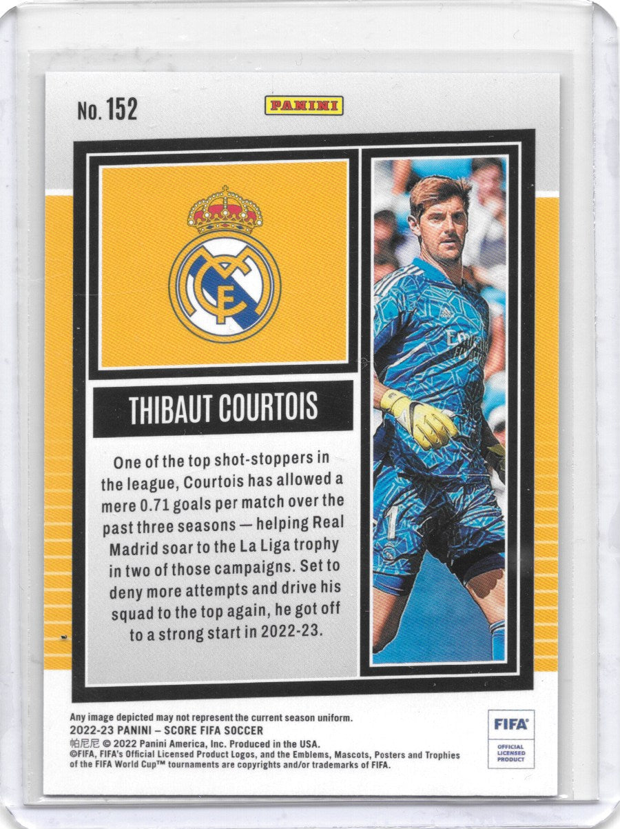 Thibaut Courtois 2022-23 Panini Score FIFA Blue Laser /60