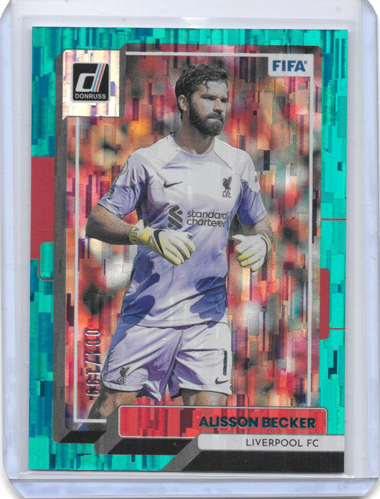 Alisson Becker (Liverpool FC) Teal /199 Panini Donruss FIFA 2022-23