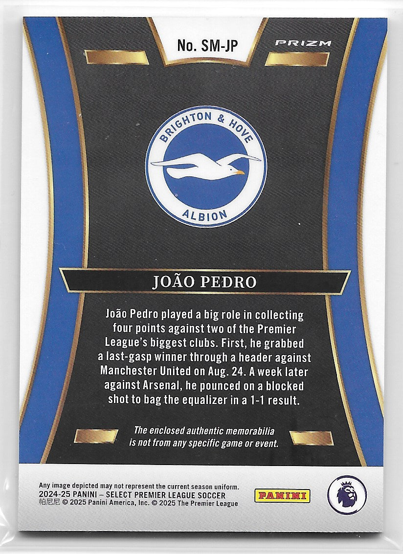 Joao Pedro (Brighton & Hove Albion) Select Memorabilia Prizm Relic Panini Select Premier League 2024-25
