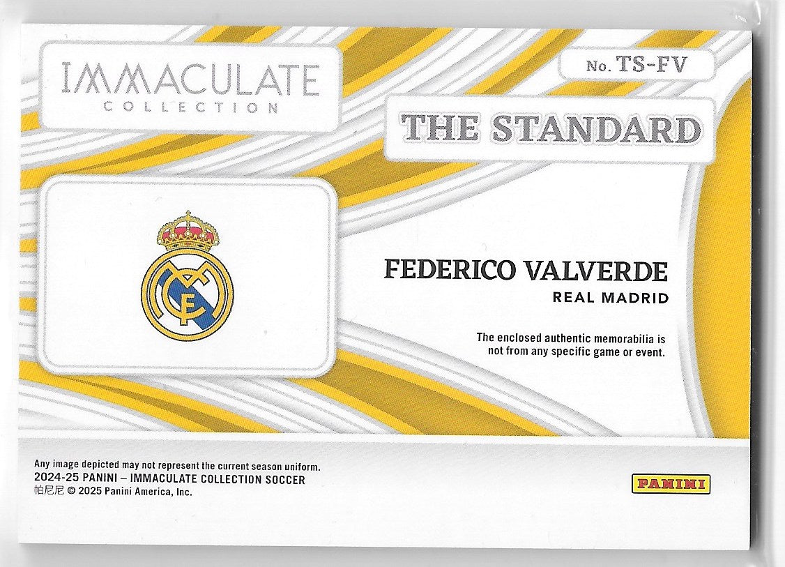 Federico Valverde (Real Madrid) The Standard Relic /65 Panini Immaculate Soccer 2024-25