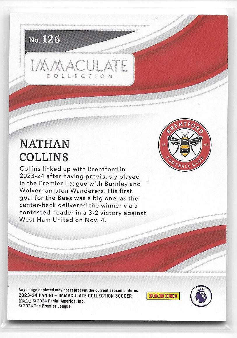 Nathan Collins (Brentford) /60 Panini Immacute Soccer 23-24
