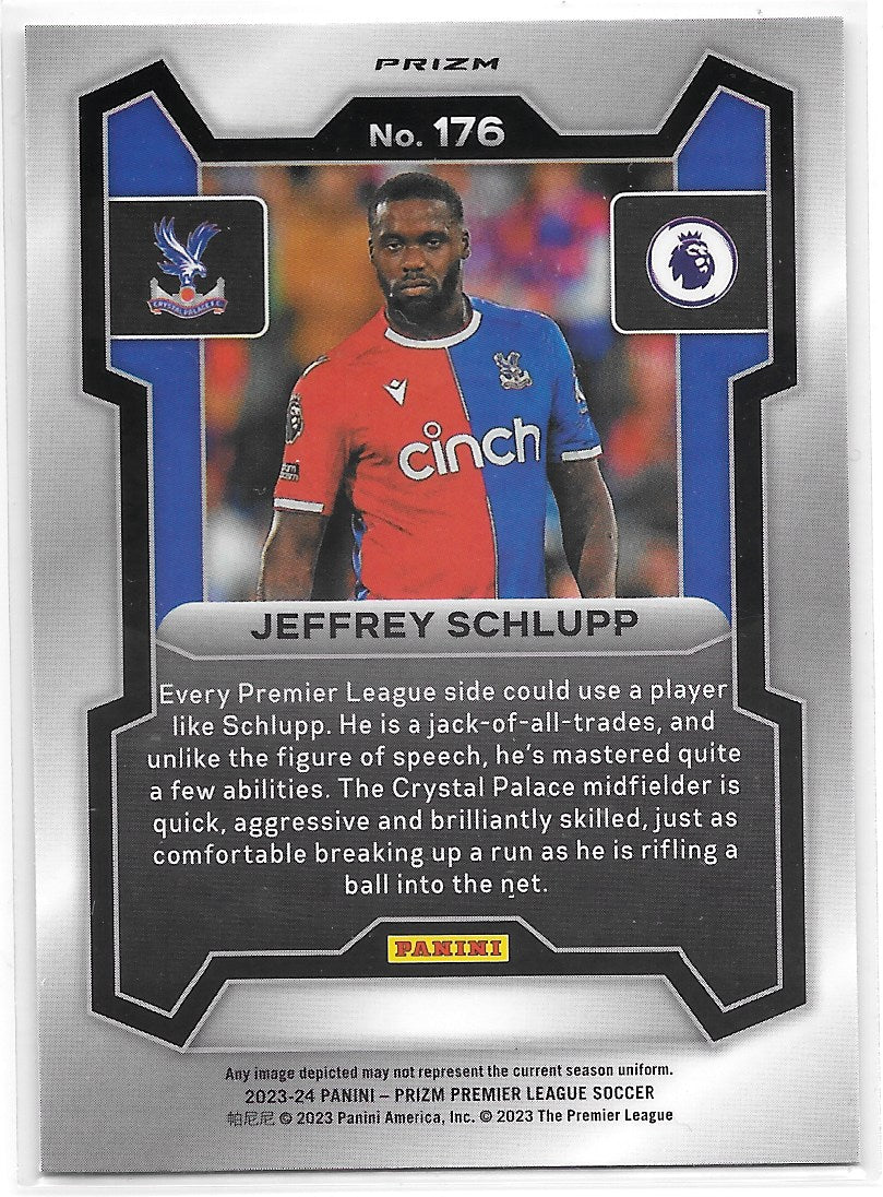 Jeffrey Schlupp (Crystal Palace) Silver Panini Prizm Premier League 23-24