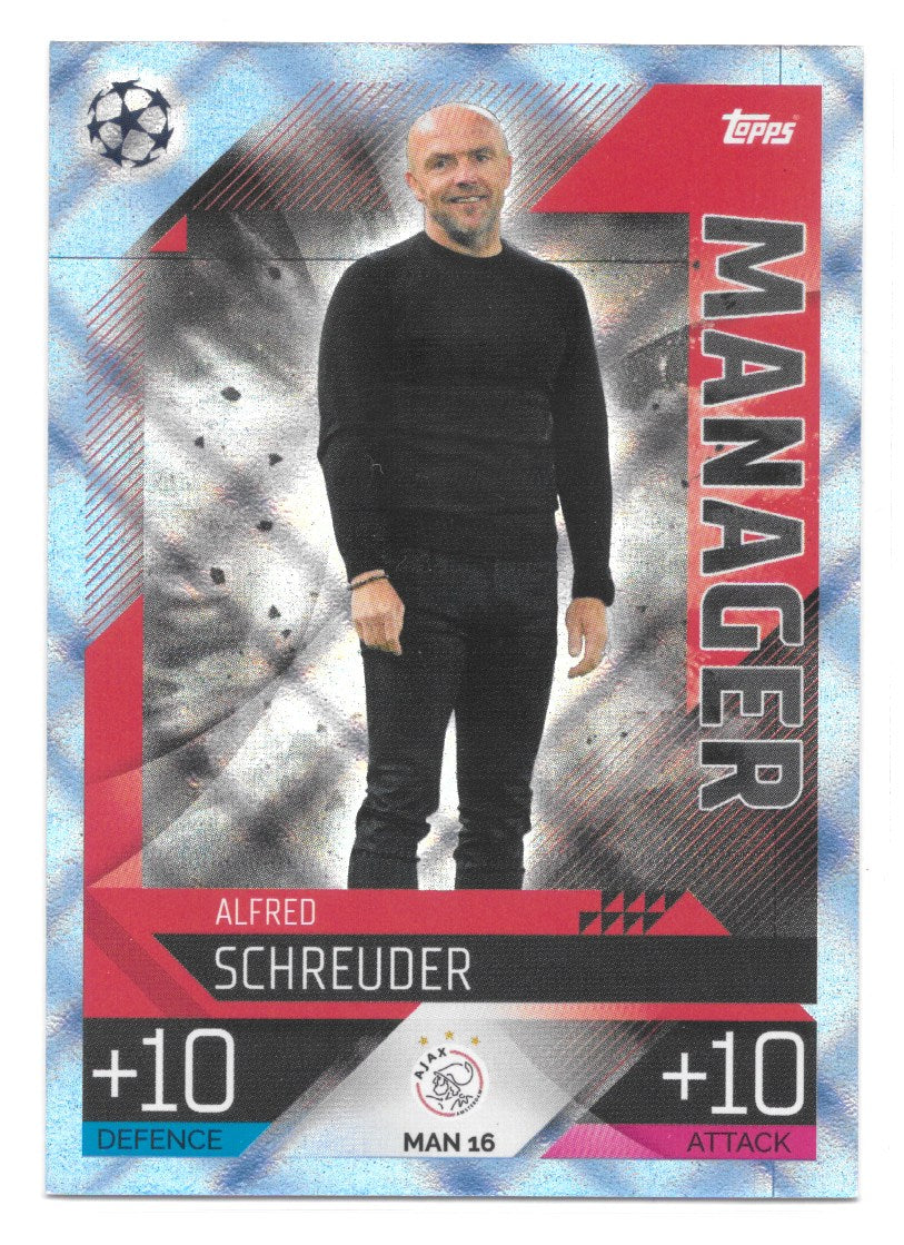 Alfred Schreuder (AFC Ajax) Crystal Blue Manager Match Attax Extra 2023