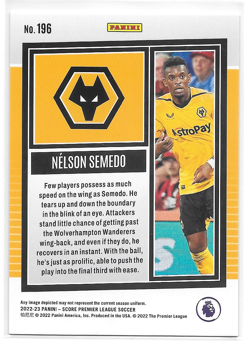 Nelson Semedo (Wolverhampton) Blue Laser /60 Panini Score Premier League 22-23