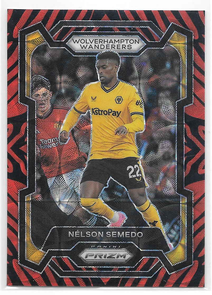 Nelson Semedo (Wolves) Tiger Stripe Choice Panini Prizm Premier League 23-24
