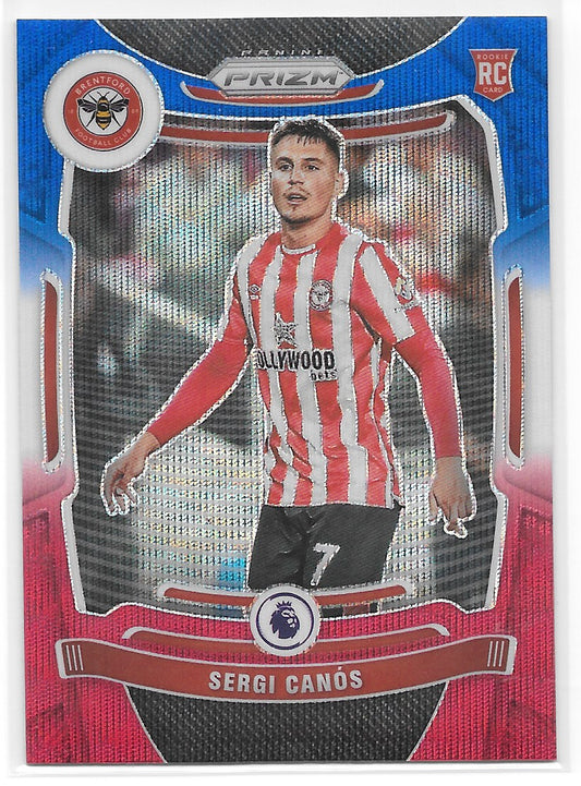 Sergi Canos (Brentford FC) Red White Blue RC Panini Prizm Premier League 21-22