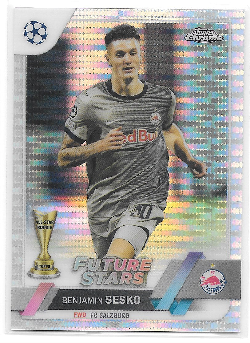 Benjamin Sesko (FC Salzburg) Pulsar Refractor Future Stars Topps Chrome UCC 22-23