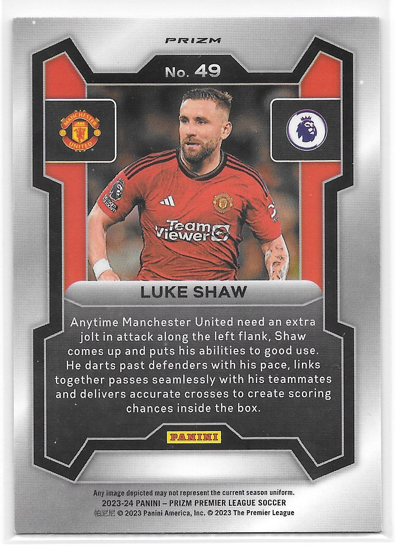 Luke Shaw (Manchester United) Pink Mosaic Panini Prizm Premier League 23-24