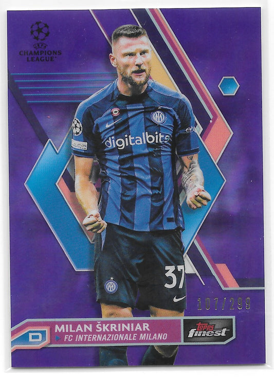 Milan Skriniar (FC Internazionale Milano) Purple Refractor /299 Topps Finest UCC 22-23