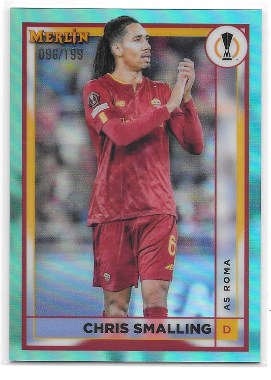 Chris Smalling (AS Roma) Aqua Refractor /199 Topps Merlin Chrome UCC 22-23